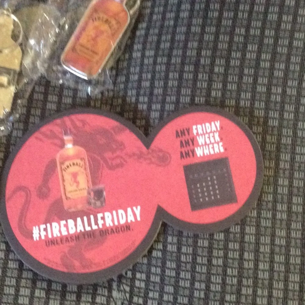 New 6 Fireball Coasters And 6 KeyChines
